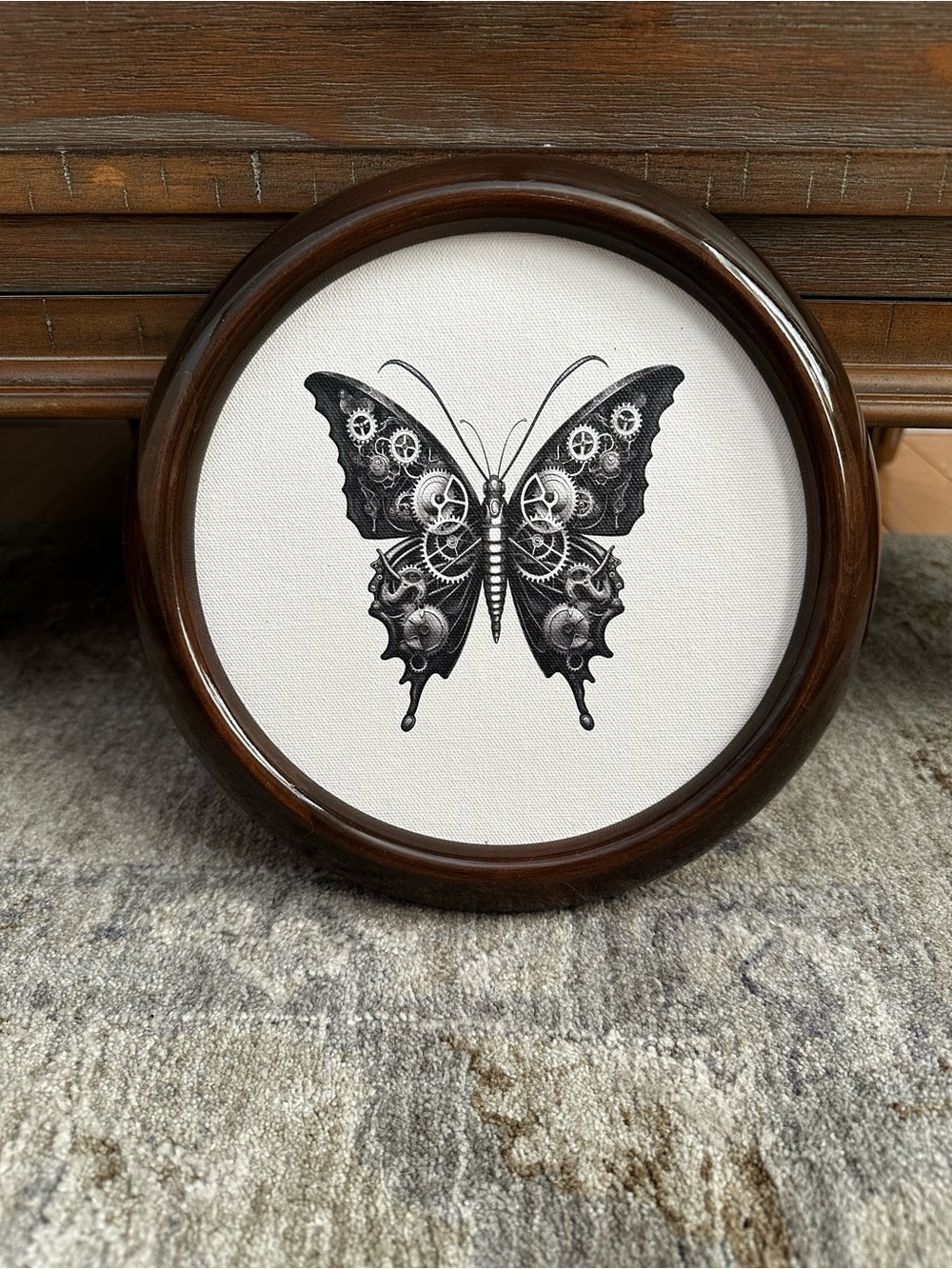Stunning Mechanical Butterfly Steampunk-Style Framed Art